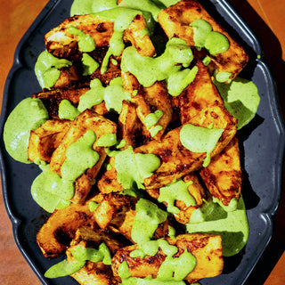 Harissa Pumpkin with Garlic Tahini Dressing Recipe